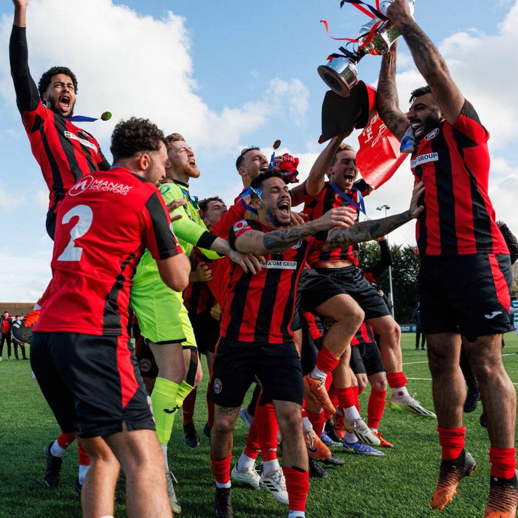 SCEFL Challenge Cup trophy lift celebrations