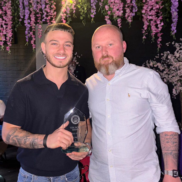 Ollie Milton won the award for Goal of the Season 2024 which was presented to him by Manager, Adam Woodward.