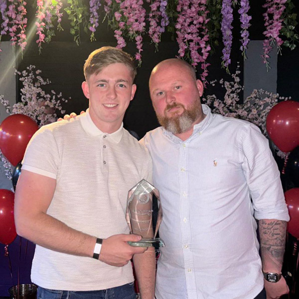 Tom Ash was award Player's Player of the Year and the award was presented to him by Manager, Adam Woodward.