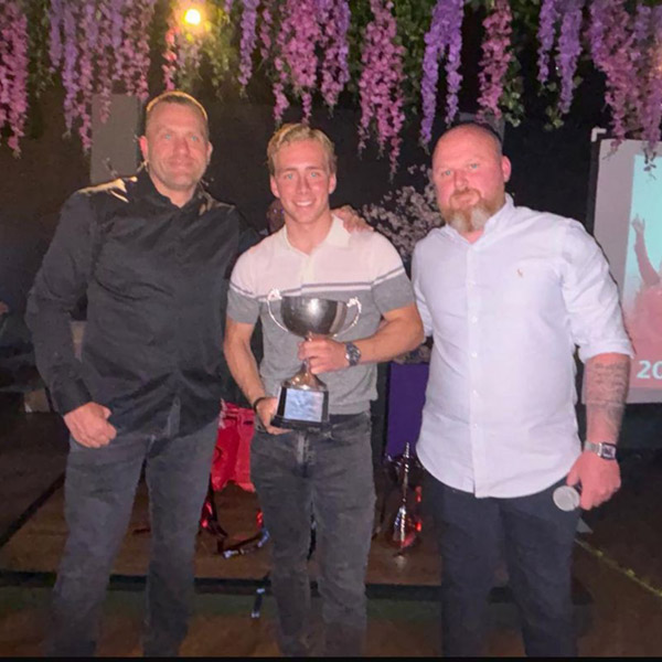 The Albert Putnam Award for 2024 went to James Dyer. Here he is being presented with the award by Manager, Adam Woodward and STATOM GROUP Chairman, Tommy Brown.
