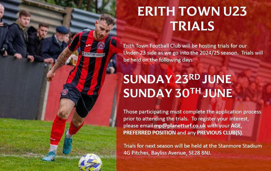 Under 23s Trials, 23rd & 30th June 2024
