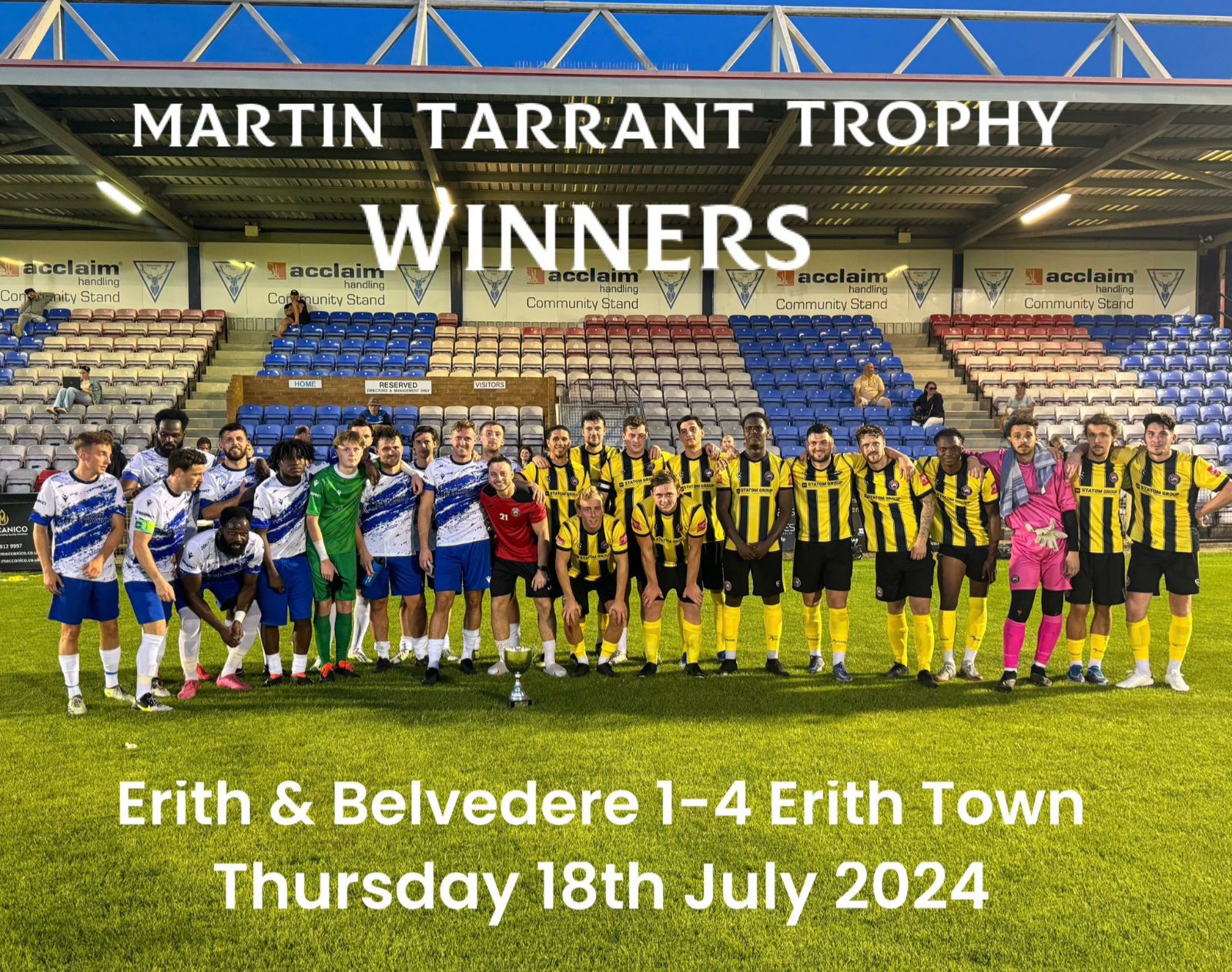 Erith Town, winners of the 2024 Martin Tarrant Trophy